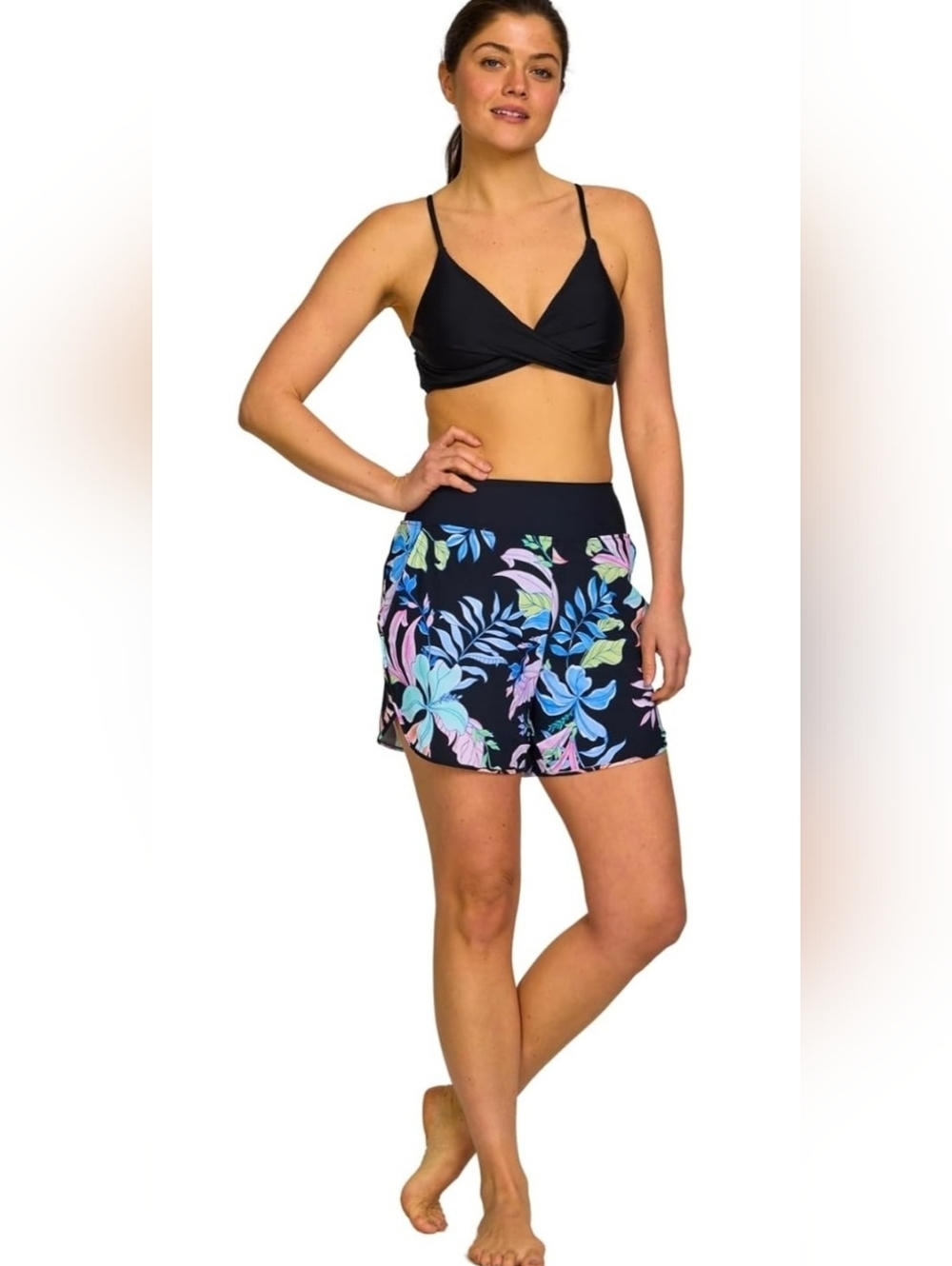 Hurley High Waisted Swim Shorts XL (12/14) Tummy Control Boardshorts UPF 50+ NWT